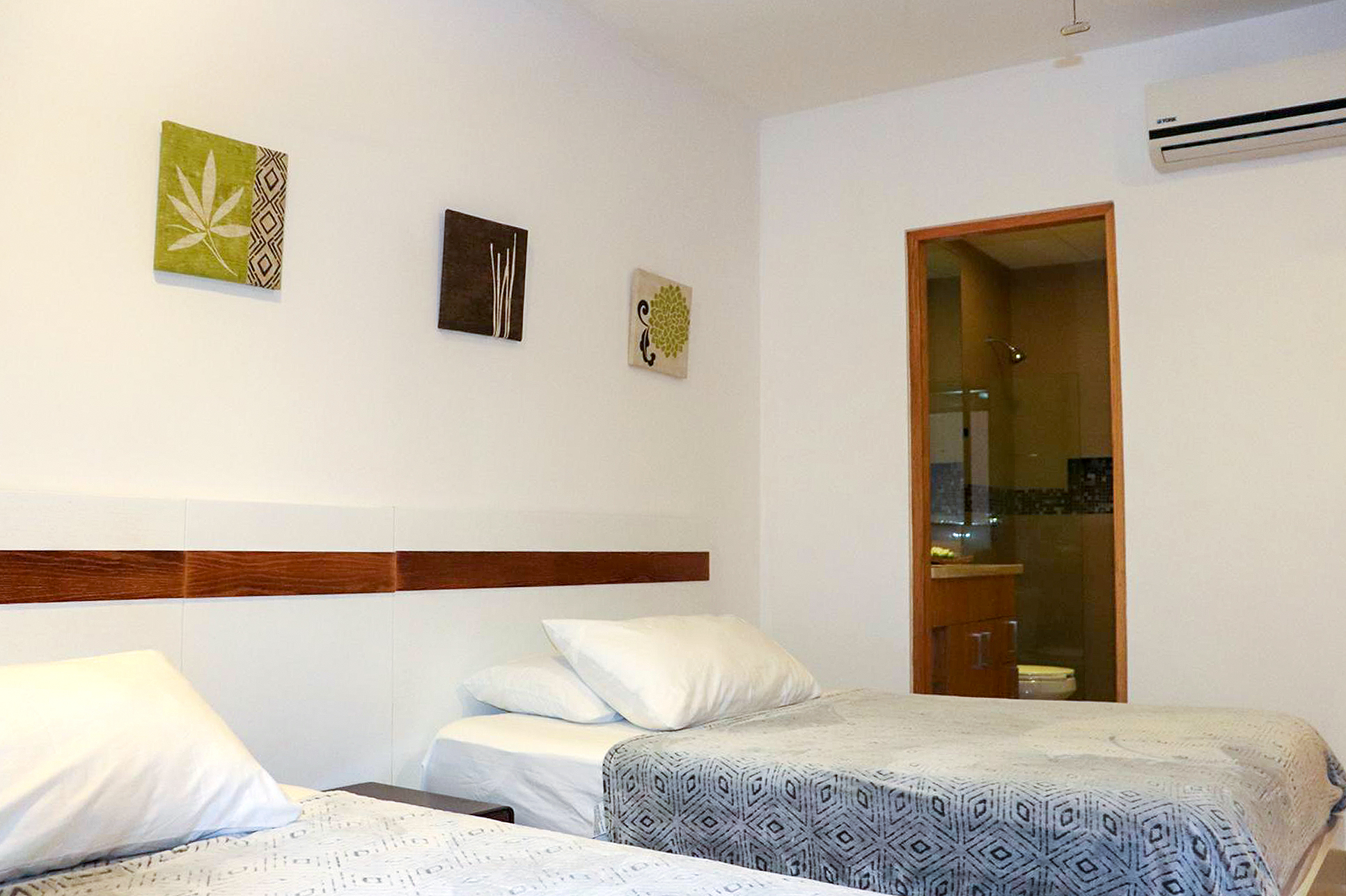 2 BR Studio One Condo — S1-202 - Bedroom 2 - 2 Double Beds + TV + Balcony