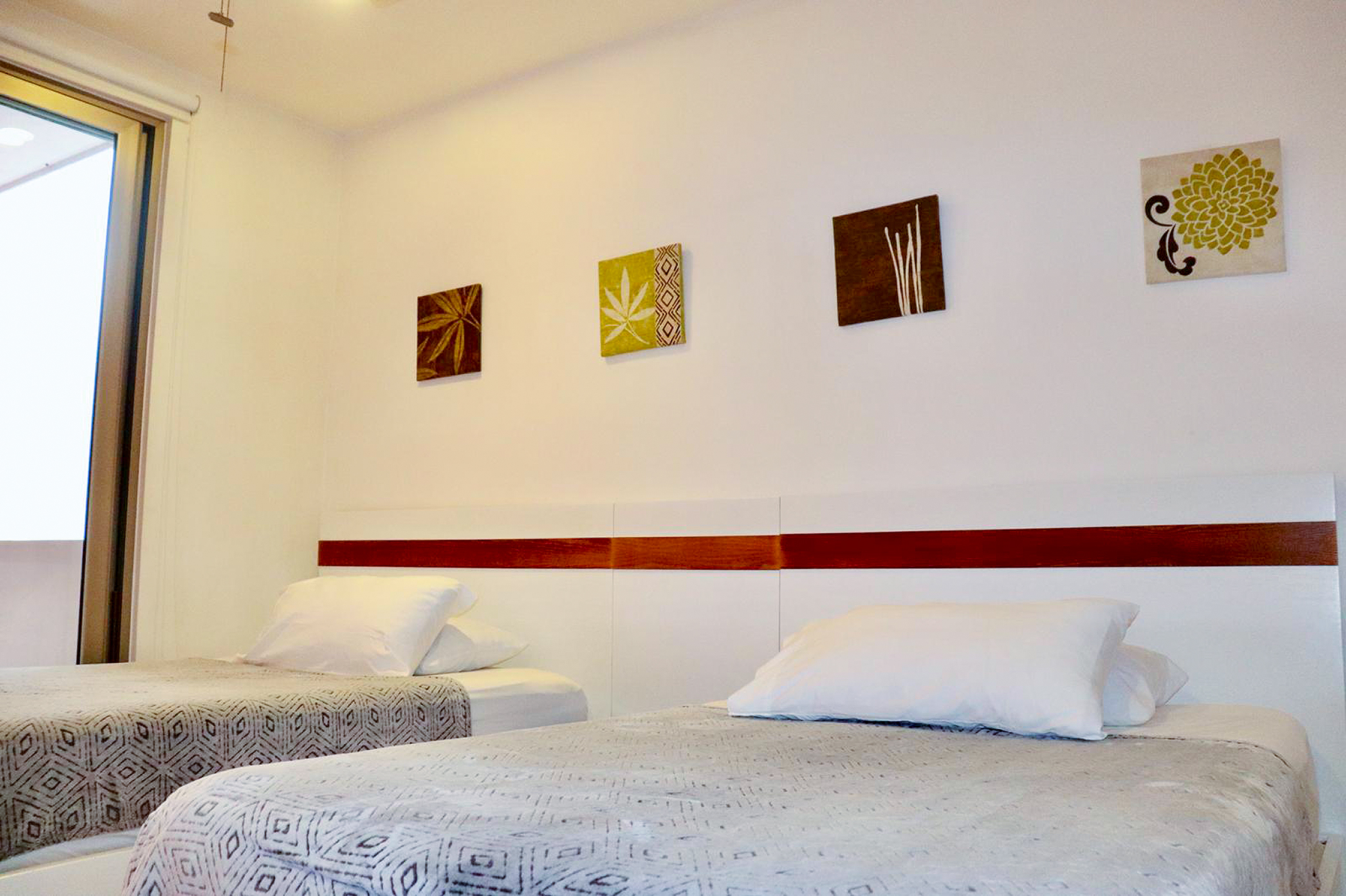 2 BR Studio One Condo — S1-202 - Bedroom 2 - 2 Double Beds + TV + Balcony